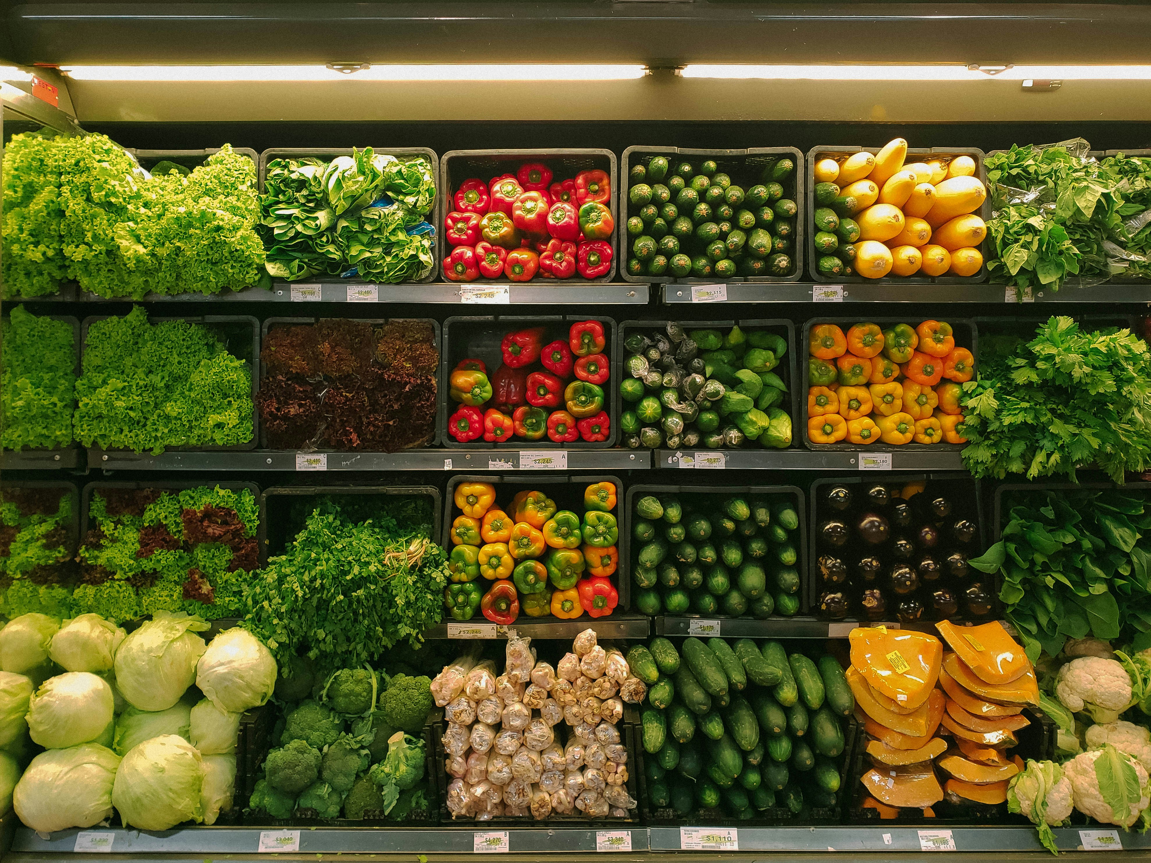 Fresh fruits and vegetables
